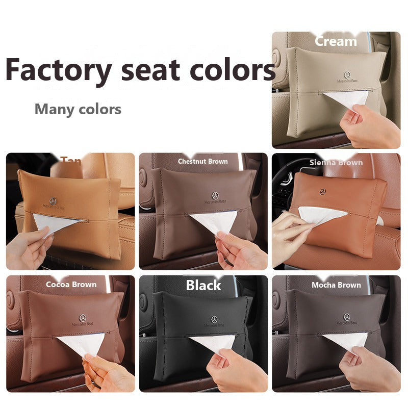 Mercedes leather hanging tissue bag