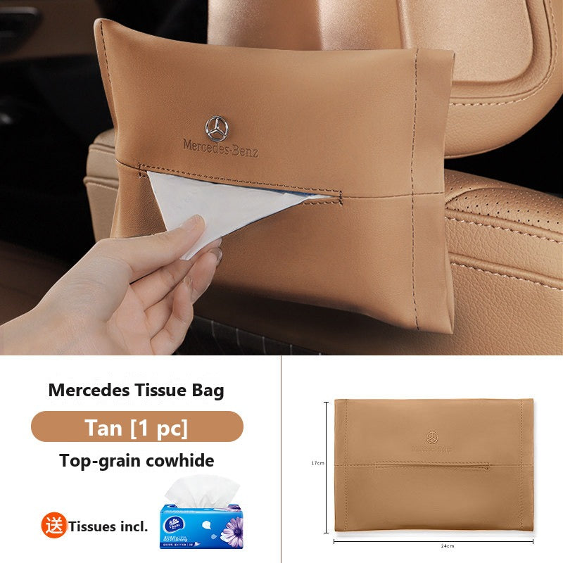 Mercedes leather hanging tissue bag