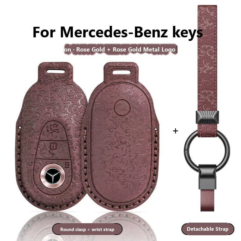 Mercedes-Benz Dragon & Phoenix Leather Key Case – New Oval Smart Key