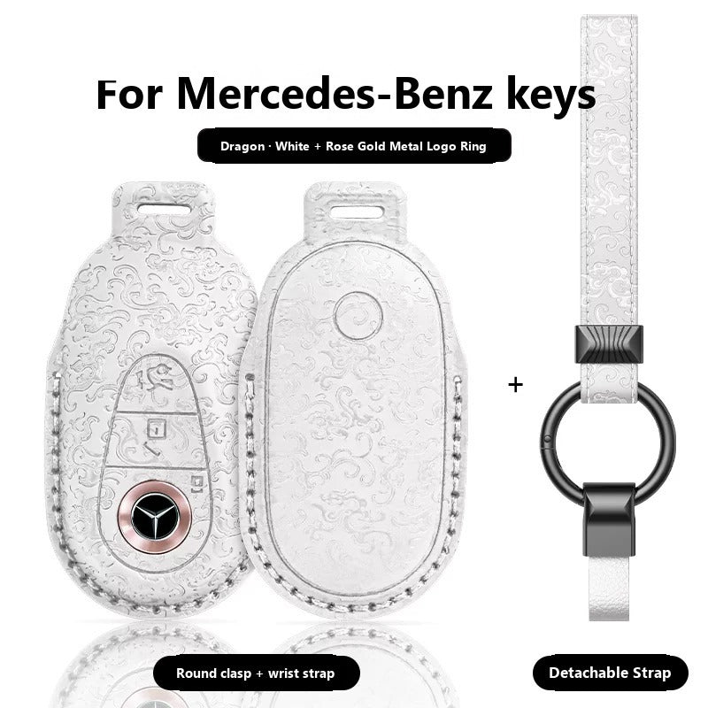 Mercedes-Benz Dragon & Phoenix Leather Key Case – New Oval Smart Key