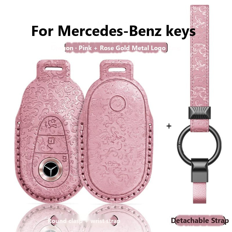 Mercedes-Benz Dragon & Phoenix Leather Key Case – New Oval Smart Key
