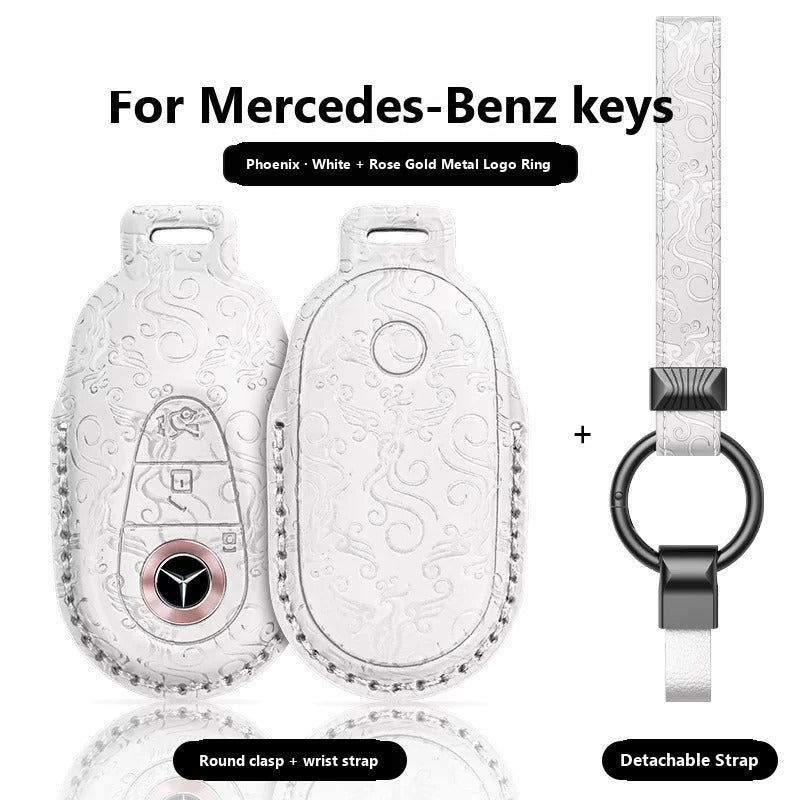 Mercedes-Benz Dragon & Phoenix Leather Key Case – New Oval Smart Key