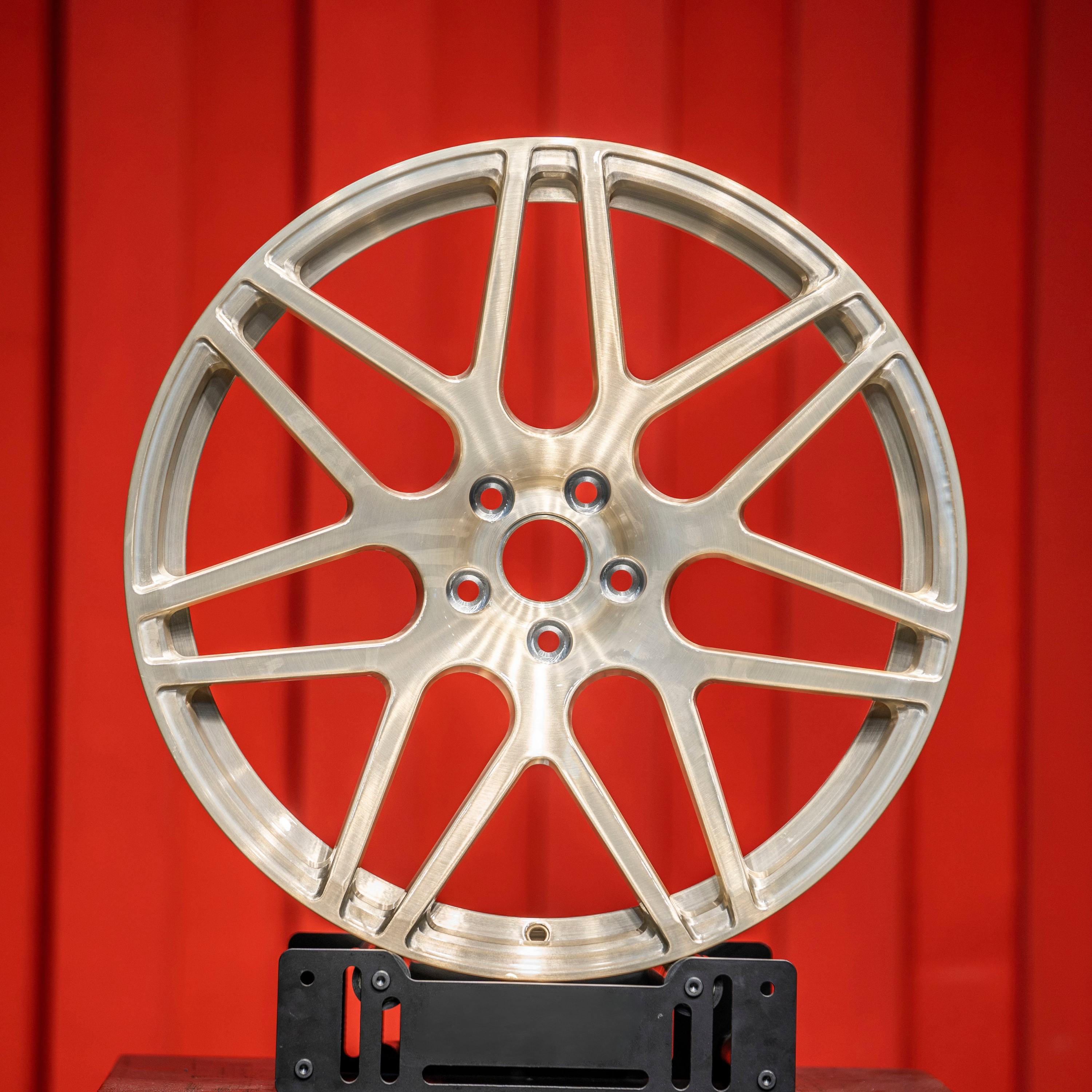 UMPARTS T6061 Forged Alloy Wheel – Multi-Spoke Performance Rim | Brushed Champagne Finish