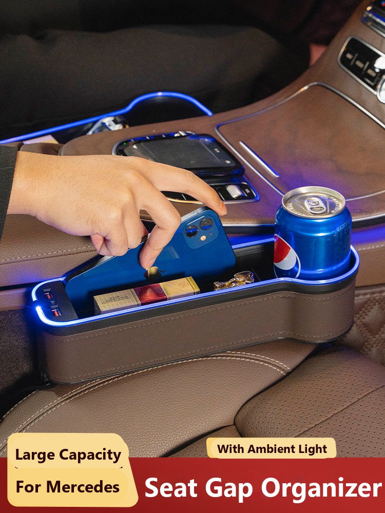 Mercedes seat gap organizer with ambient light