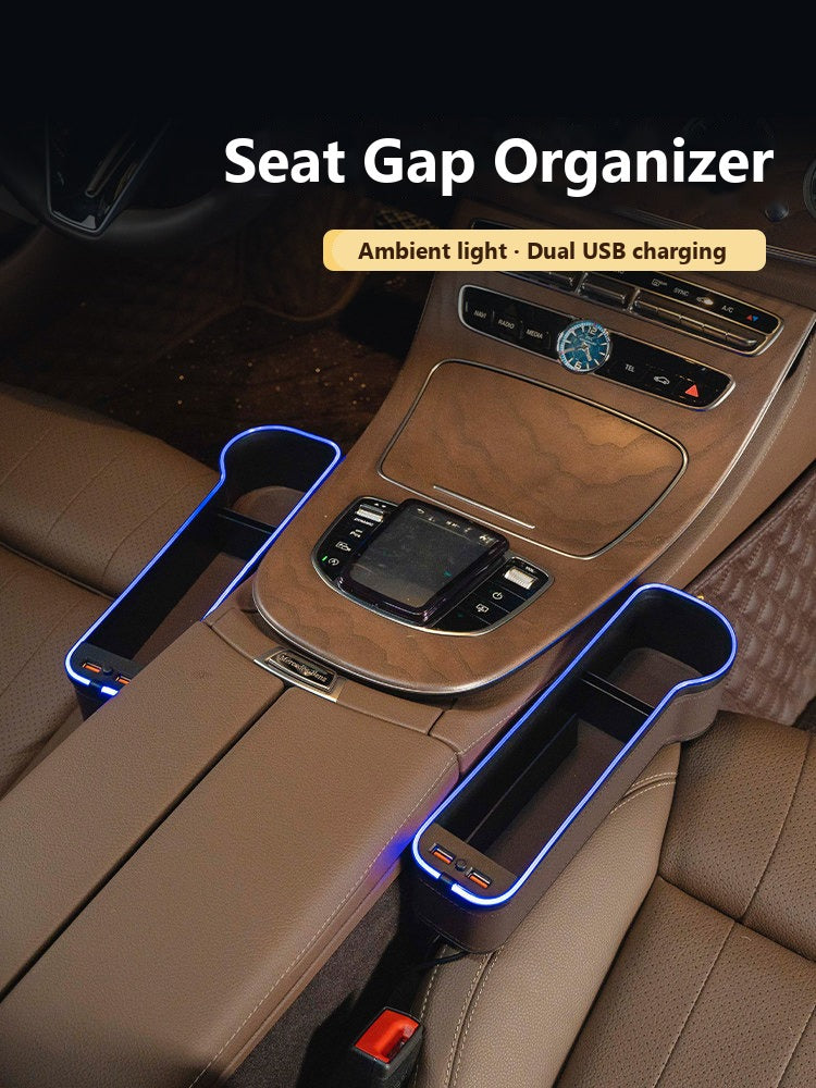 Mercedes seat gap organizer with ambient light