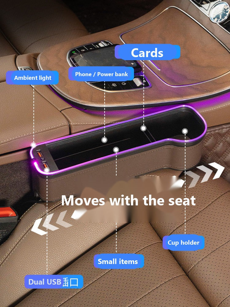 Mercedes seat gap organizer with ambient light