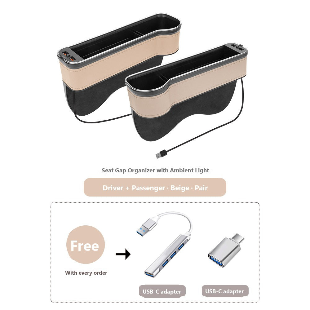 Mercedes seat gap organizer with ambient light
