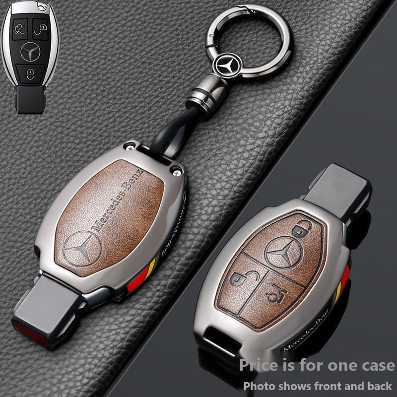 Mercedes-Benz Zinc Alloy & Leather Key Case – Classic Smart Key