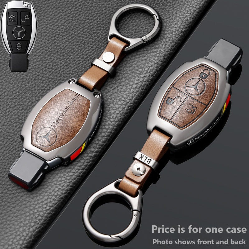Mercedes-Benz Zinc Alloy & Leather Key Case – Classic Smart Key