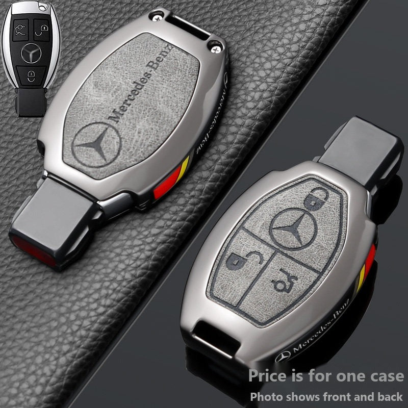 Mercedes-Benz Zinc Alloy & Leather Key Case – Classic Smart Key