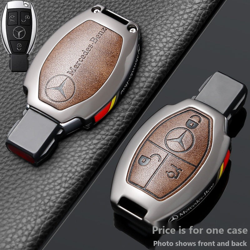 Mercedes-Benz Zinc Alloy & Leather Key Case – Classic Smart Key