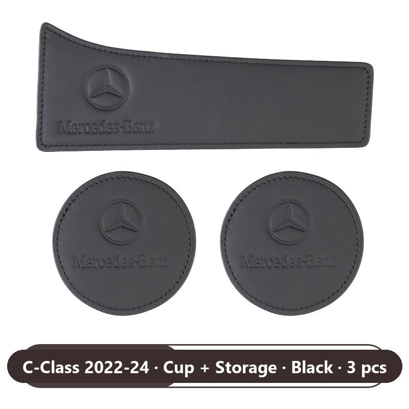 Mercedes leather cup mats