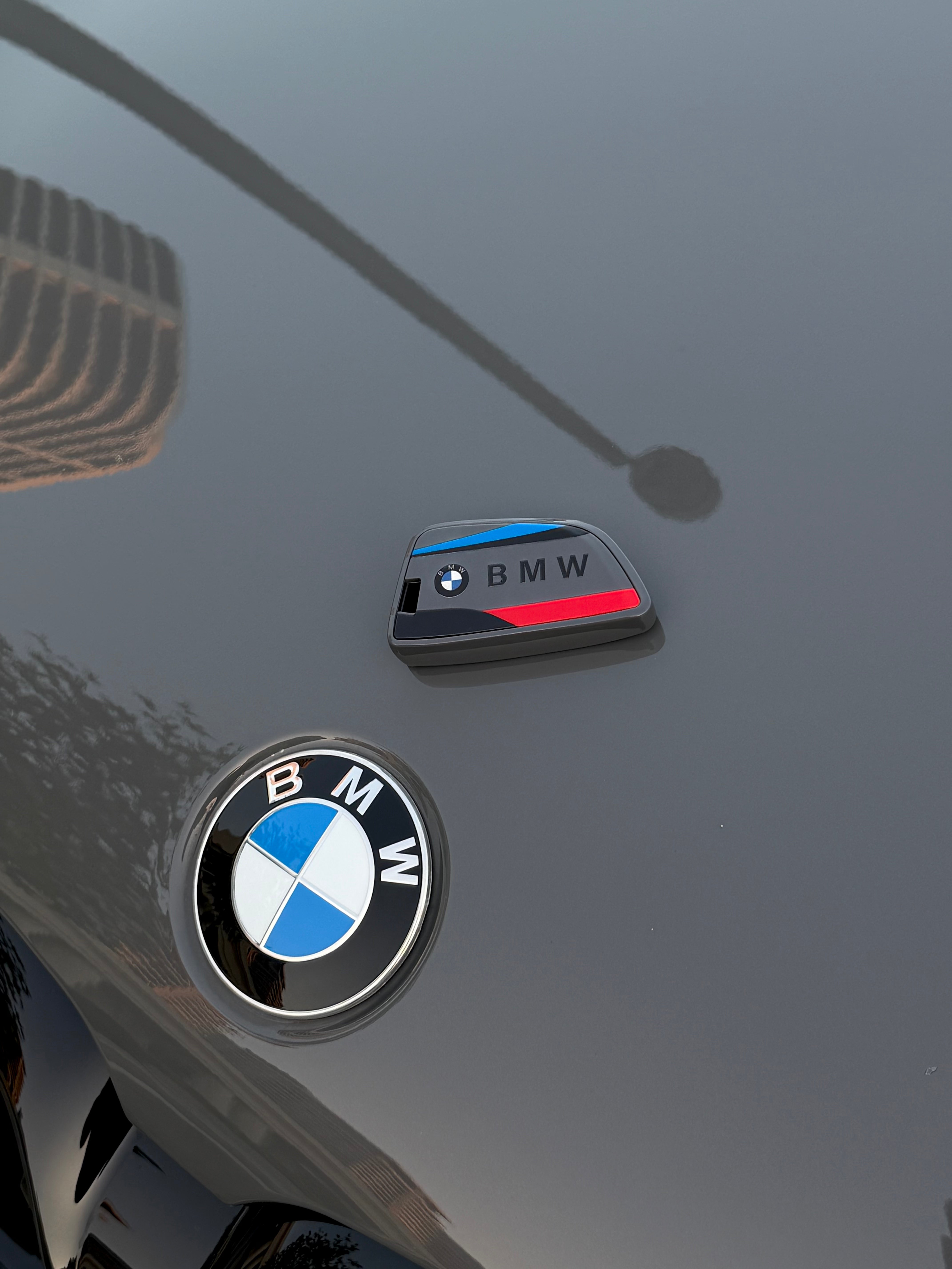 Leather Key Fob Case with Keyring for BMW
