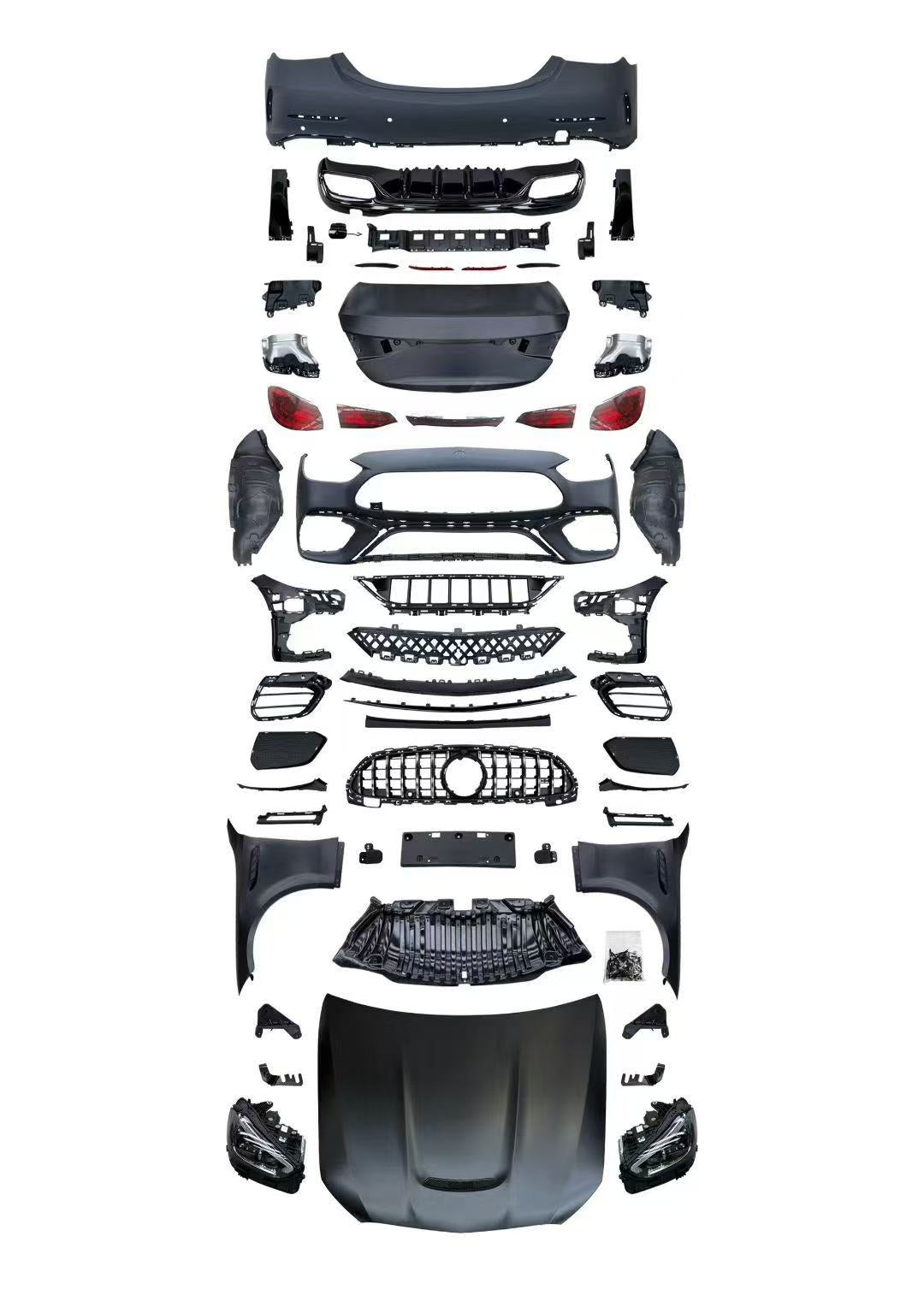 Mercedes-Benz C-Class W205 (2014–2021) to W206 (2021+) Conversion Body Kit – Bonnet, Fenders, Bumpers, Boot Lid, Grille, Headlights & Taillights