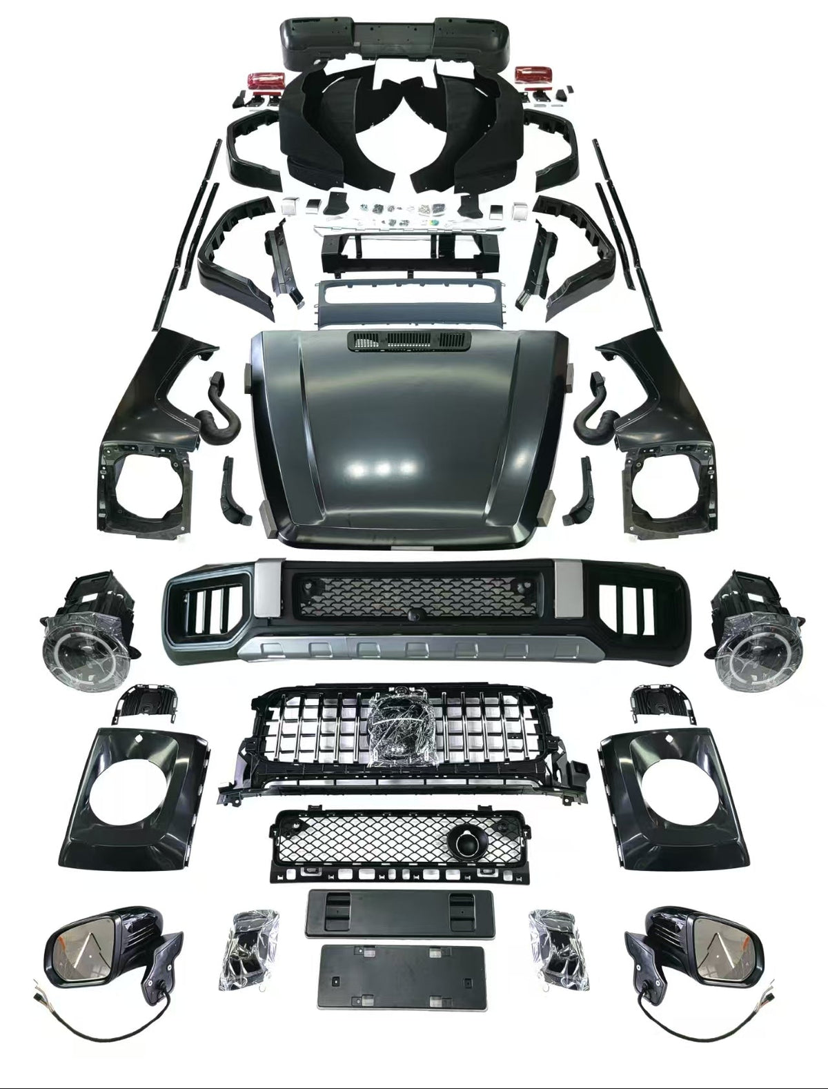 Mercedes-Benz G-Class W463 (1990–2018) to 2025 W465 G63 Conversion Body Kit – Bonnet, Fenders, Bumpers, Grille, Headlights, Taillights & Mirrors