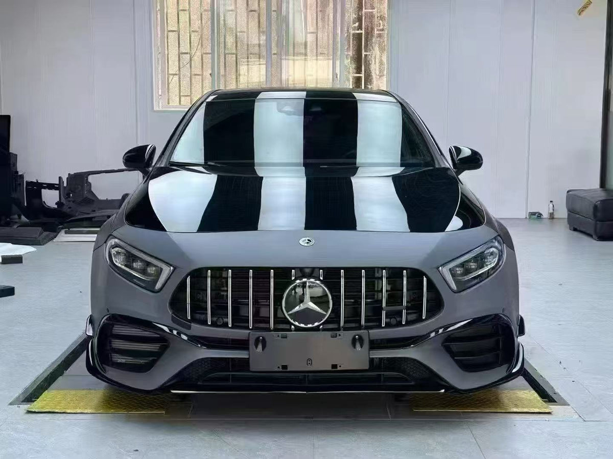 Mercedes-Benz A-Class W177 (2023–2025) A45 S Style Wide Body Front Kit – Bumper, Panamericana Grille, Wide Fenders & Arch Liners