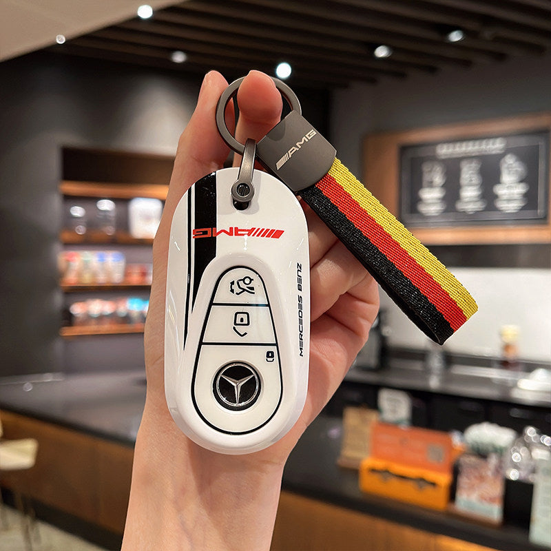 Mercedes-Benz AMG Edition 55 Track Key Case with Tricolor Strap – New Oval Smart Key