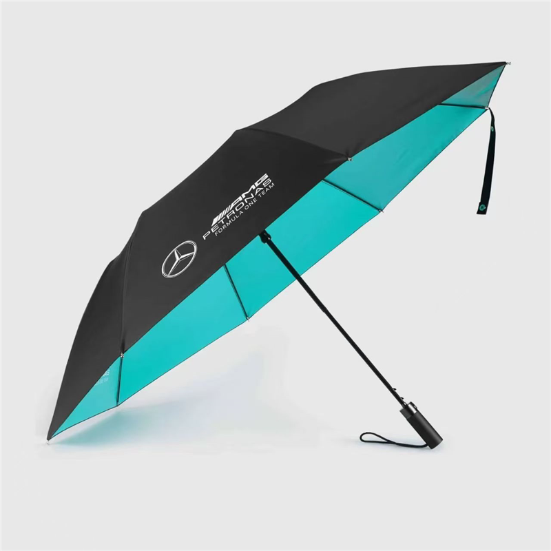 Mercedes-Benz Automatic Folding Umbrella – 8-Rib, Black UV Coating