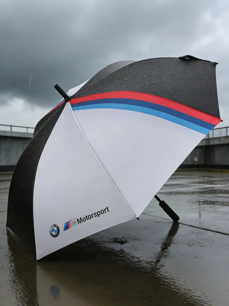 BMW M Factory Sun and Rain Umbrella, Car Folding Carbon Fiber Handle LOGO Dual-Use Umbrella for Sun Protection and Rain Protection