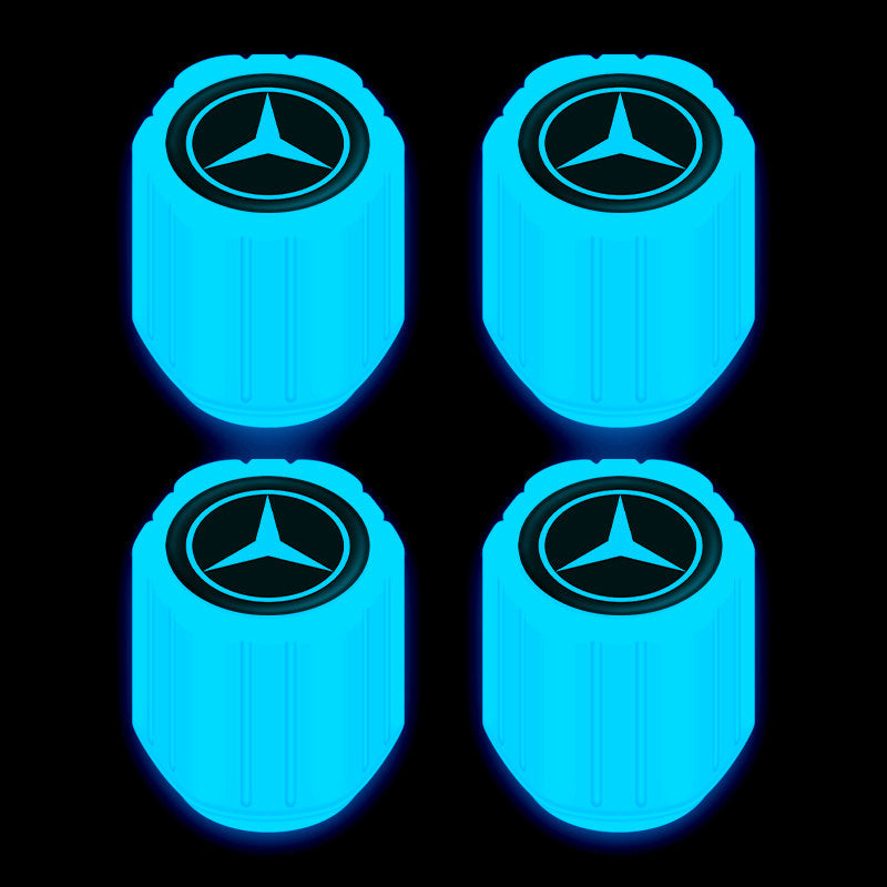 Mercedes-Benz Glow-in-the-Dark Tire Valve Stem Caps – 5 Colors, Set of 4