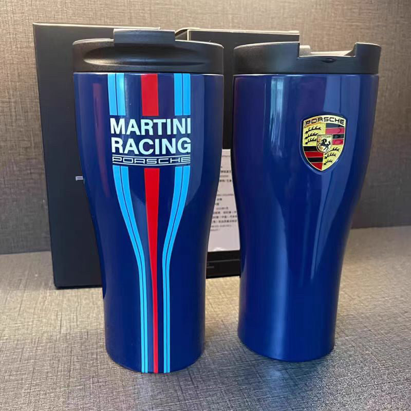 Porsche Stainless Steel Thermos Cup  Insulated Hot & Cold Water Bottle (Pink Pig / Glacier Blue / Metallic Grey)