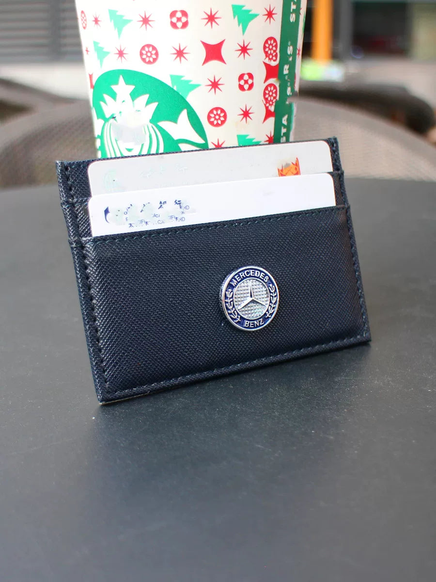 Mercedes Card Holder New ultra-thin and compact mini simple ID bank card sleeve with multiple card slots leather ID card holder