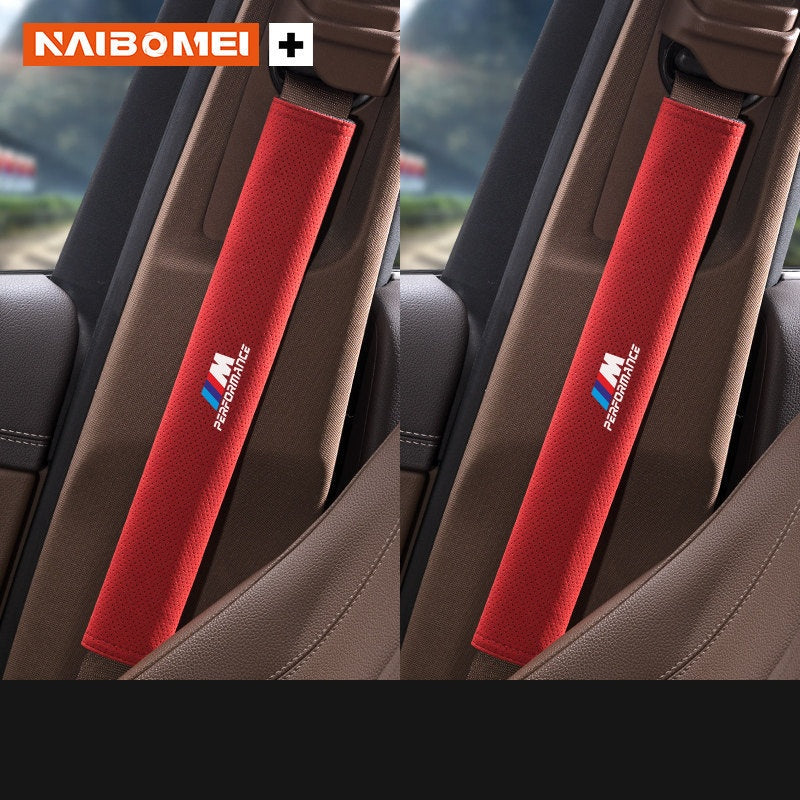 BMW M Seat Belt Shoulder Pad Cover - Suede Strap Protector