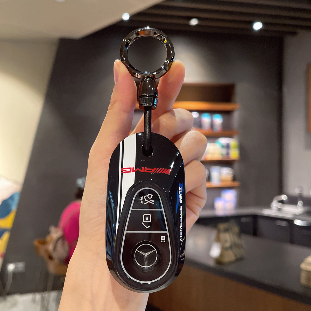 Mercedes-Benz AMG Edition 55 Black Track Key Case – New Oval Smart Key