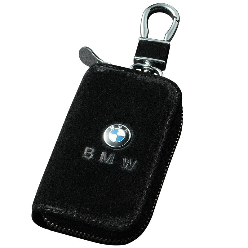 Suede Zip Key Case for BMW, Universal Fit for Most Key Fobs