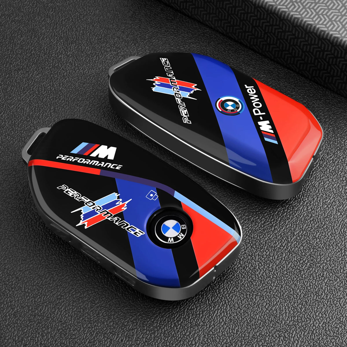 BMW Key Fob Case – G Type New-Generation Key, Motorsport Stripe Design with Keychain Options