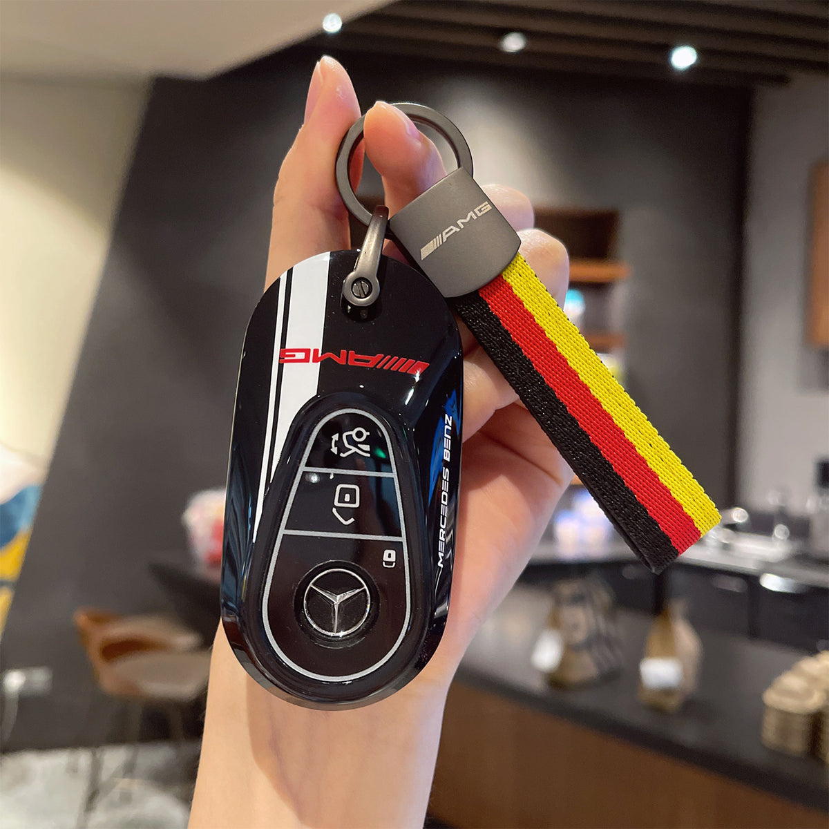 Mercedes-Benz AMG Edition 55 Black Track Key Case – New Oval Smart Key