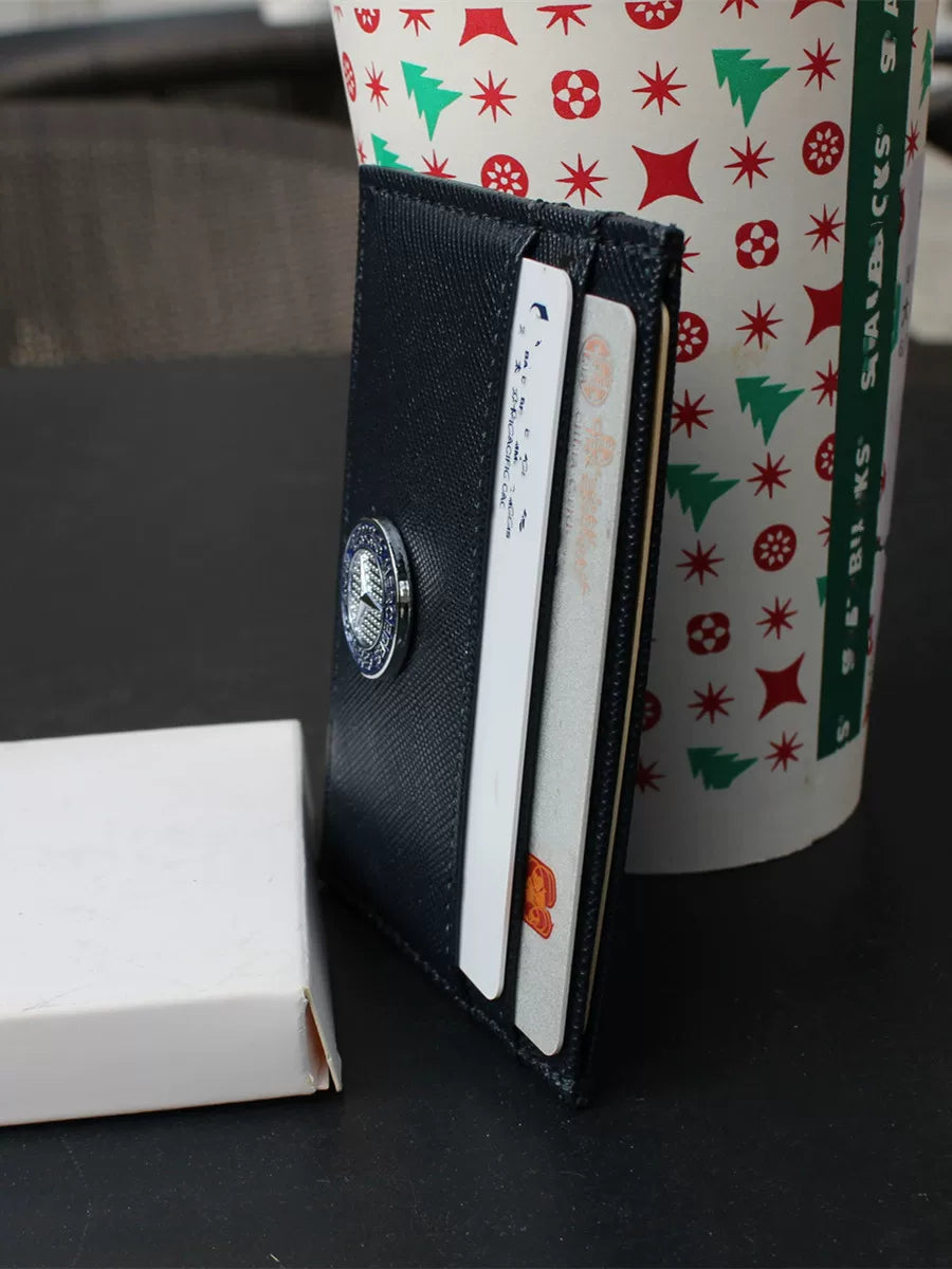 Mercedes Card Holder New ultra-thin and compact mini simple ID bank card sleeve with multiple card slots leather ID card holder