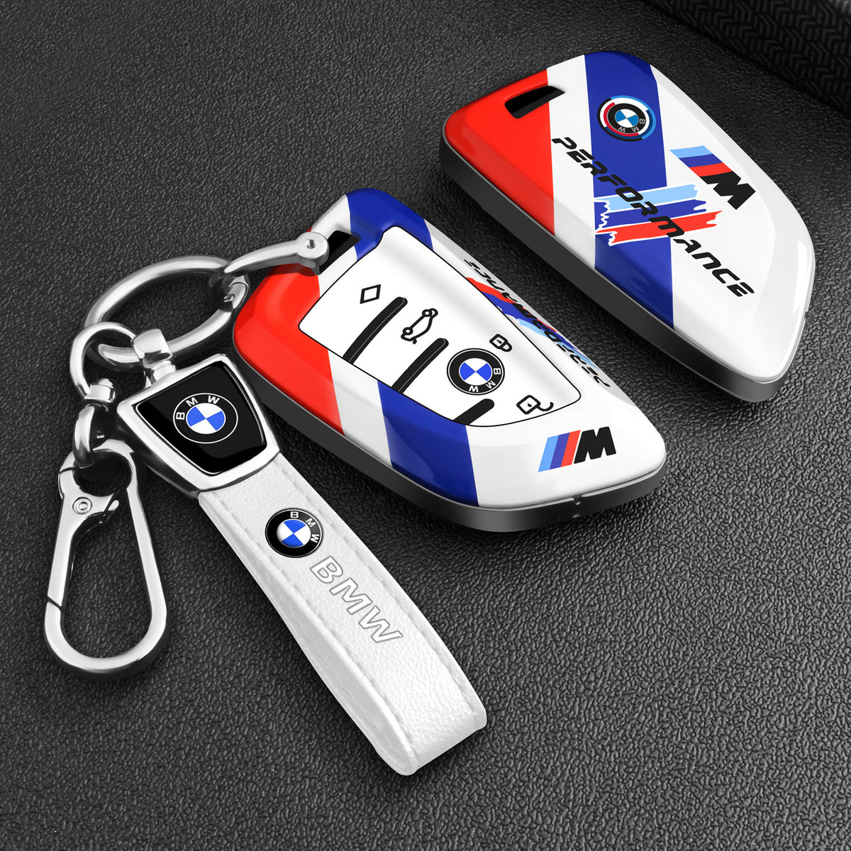 BMW Key Fob Case – A Type Blade Key, Motorsport Stripe Design with Keychain Options