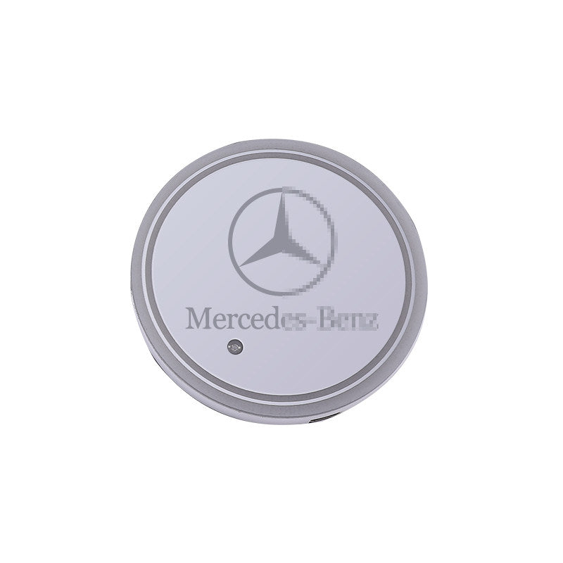 Mercedes-Benz LED Cup Holder Mats – Color-Changing, USB Rechargeable (Pair)