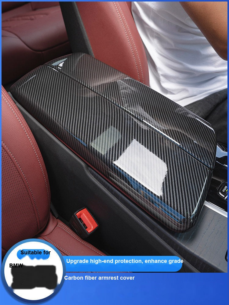 BMW Carbon Fiber Armrest Box Cover for 3/5/7 Series X3/X4/X5/X6 - Image 3