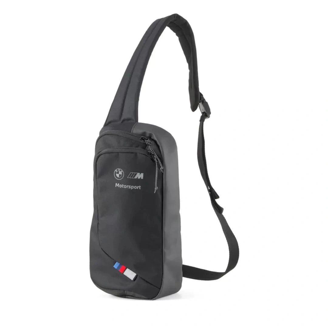 Motorsport Crossbody Chest Bag for BMW M Fans – Men's Sports Shoulder Sling Bag, Black