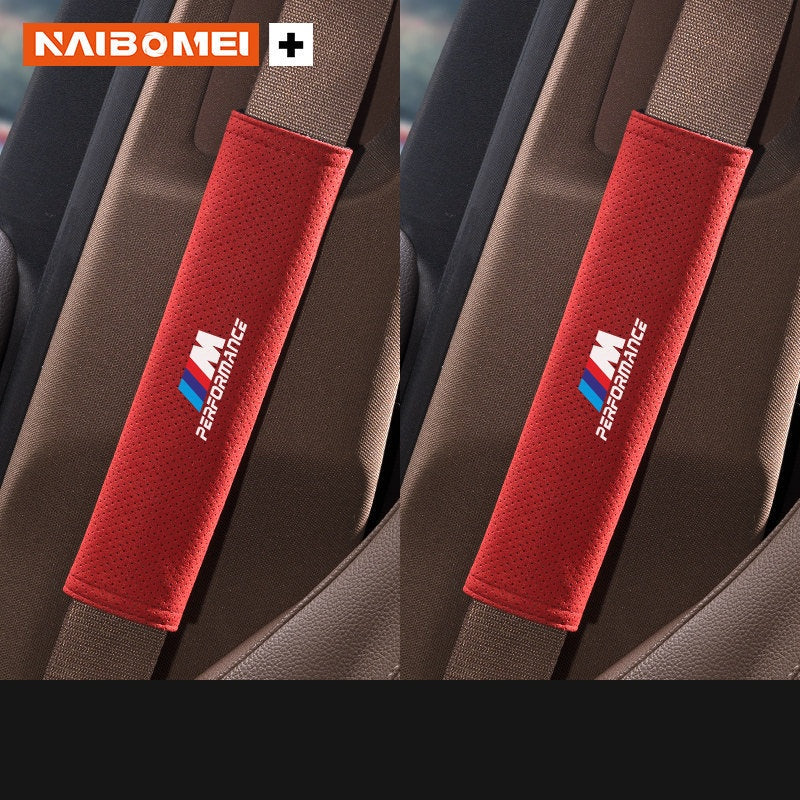 BMW M Seat Belt Shoulder Pad Cover - Suede Strap Protector