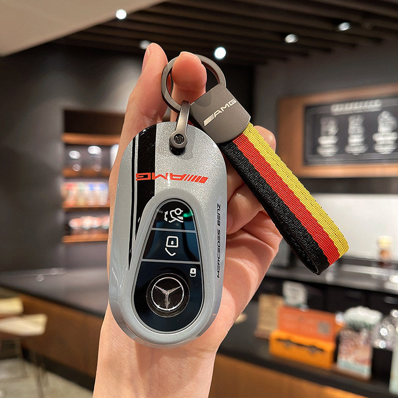 Mercedes-Benz AMG Edition 55 Track Key Case with Tricolor Strap – New Oval Smart Key
