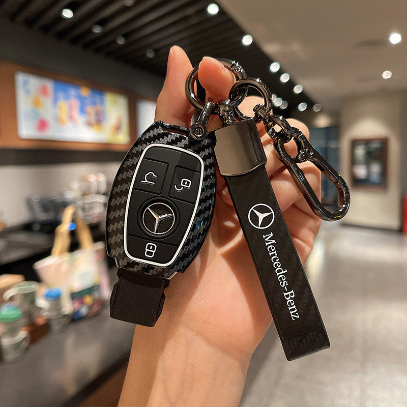 Mercedes-Benz Carbon Pattern Key Case with Strap – Classic Smart Key