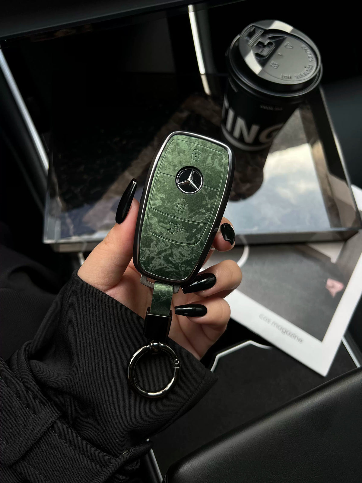 Mercedes-Benz 3D Ink Pattern Key Case with Alloy Edge – Classic Smart Key