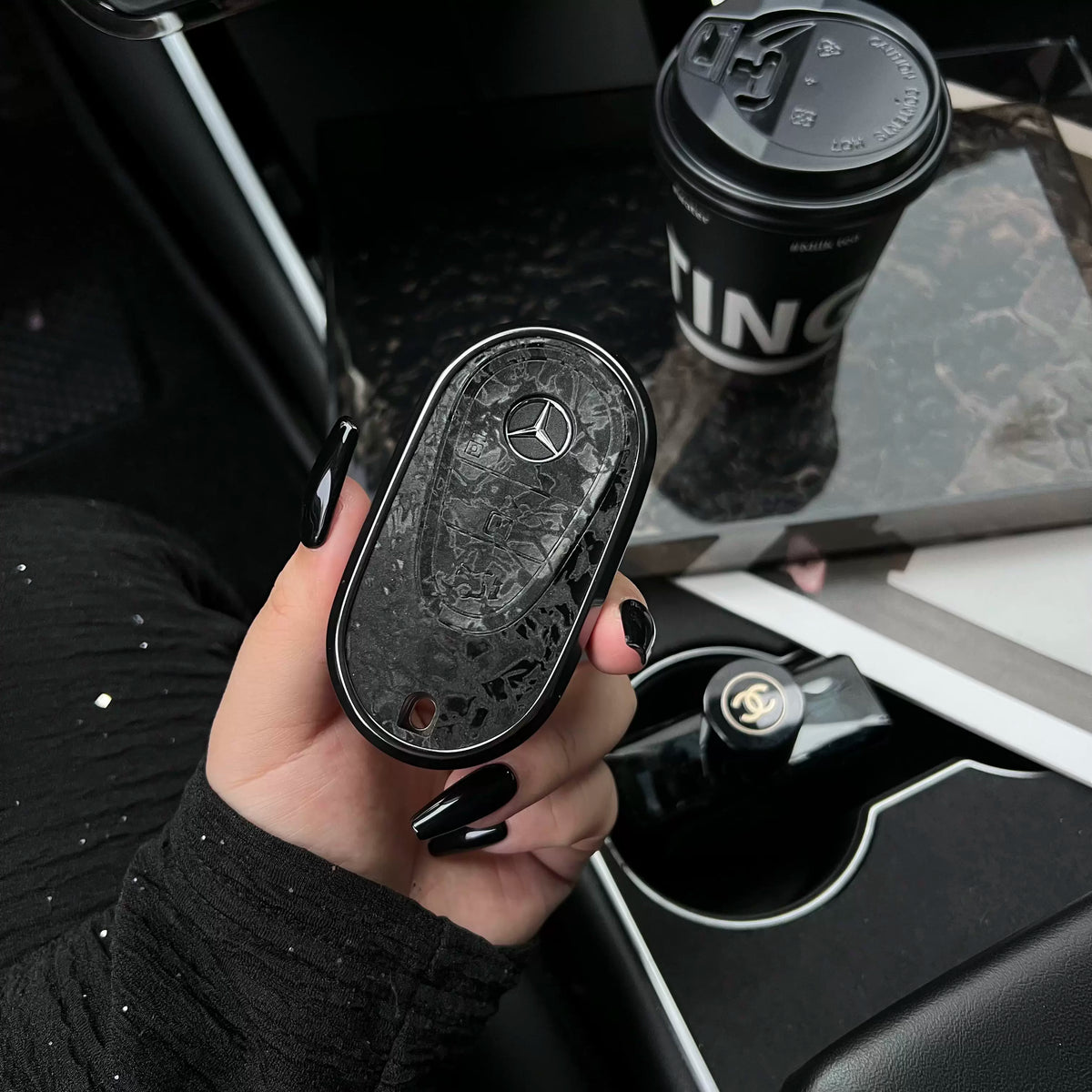 Mercedes-Benz 3D Pattern Key Case with Alloy Edge – New Oval Smart Key