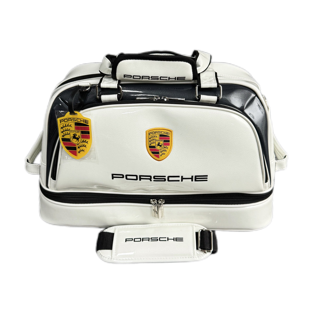 Golf Bag with Separate Shoe Compartment – Waterproof Crystal-Finish Travel Bag for Porsche Enthusiasts