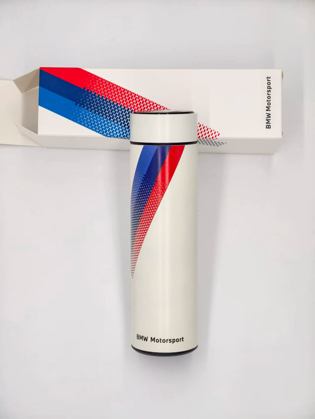 Insulated Bottle with Motorsport Stripes for BMW M Fans, White