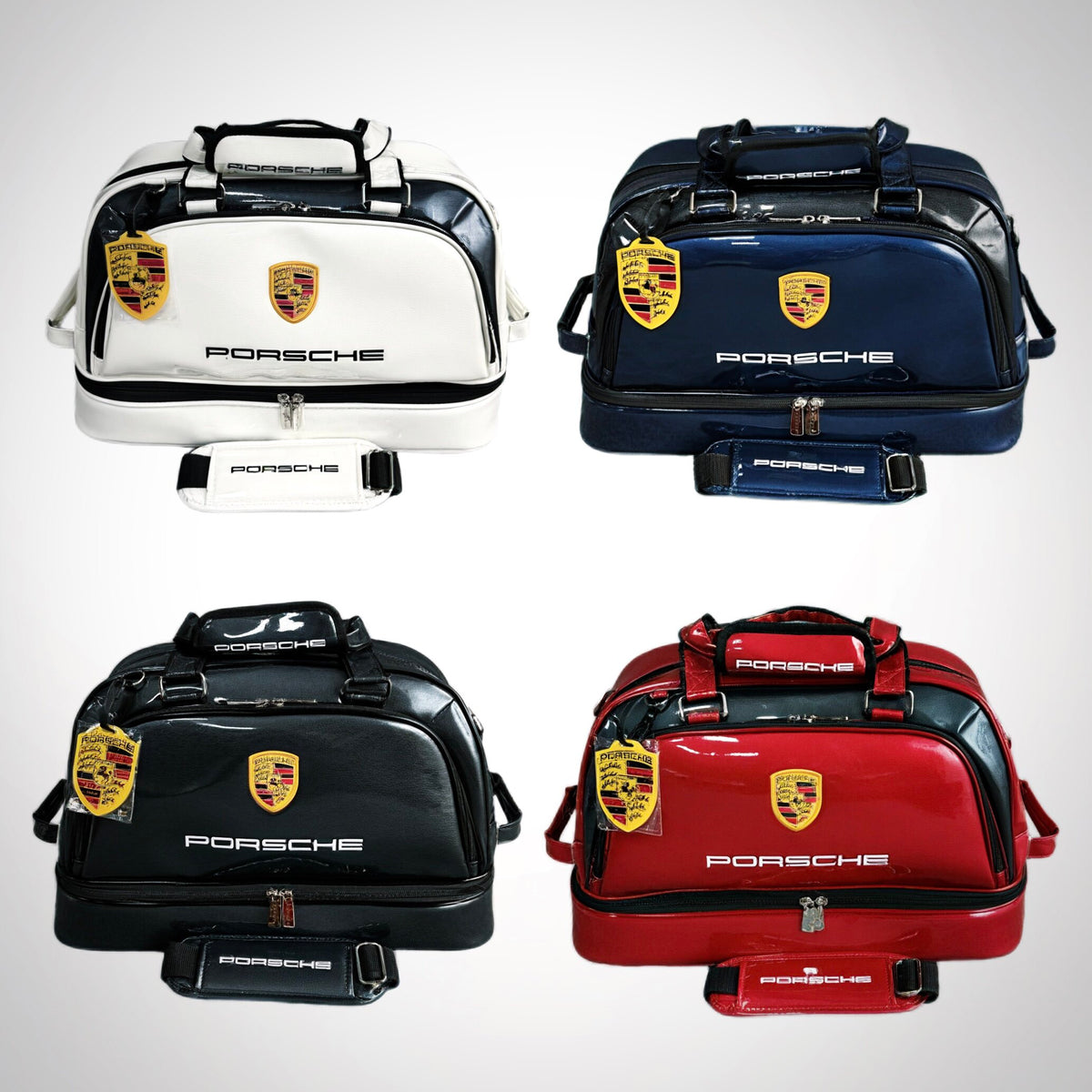 Golf Bag with Separate Shoe Compartment – Waterproof Crystal-Finish Travel Bag for Porsche Enthusiasts