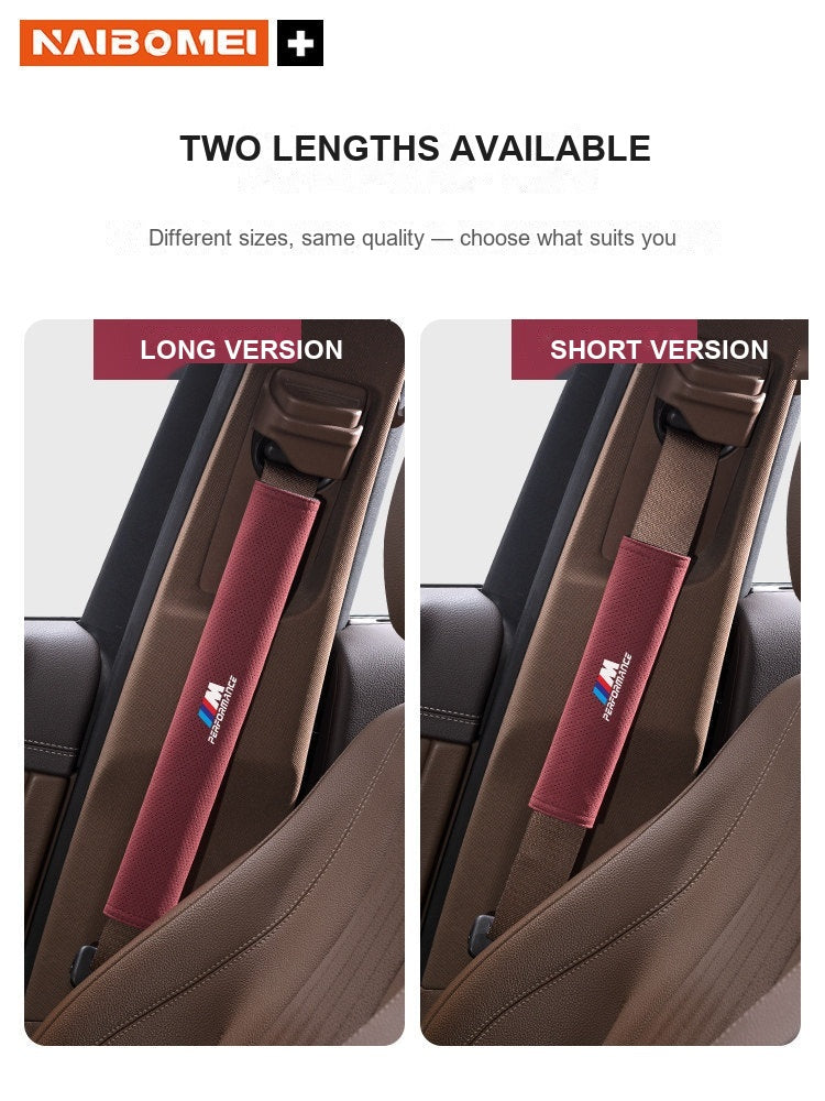 BMW M Seat Belt Shoulder Pad Cover - Suede Strap Protector