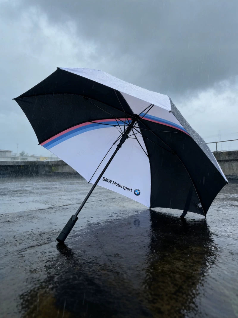 BMW M Factory Sun and Rain Umbrella, Car Folding Carbon Fiber Handle LOGO Dual-Use Umbrella for Sun Protection and Rain Protection