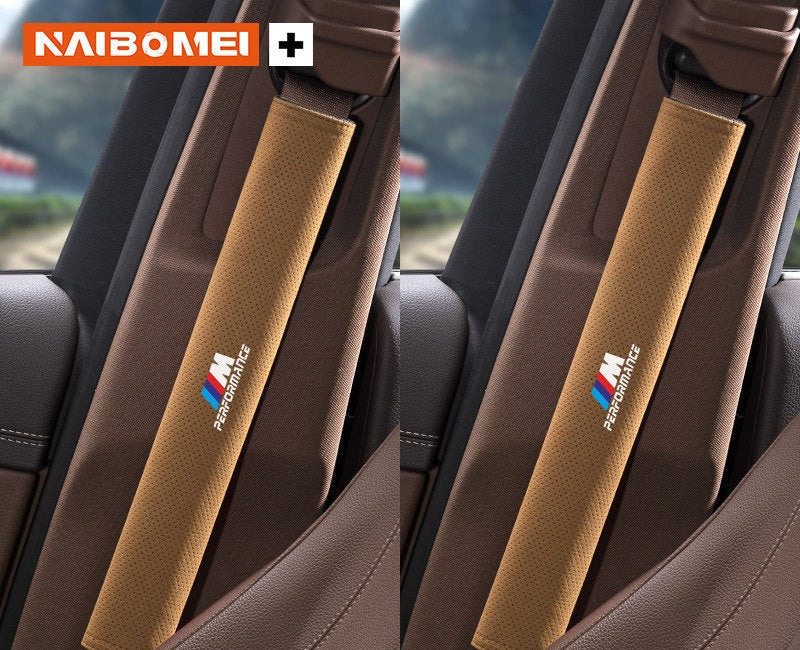 BMW M Performance seat belt shoulder pad, cognac, pair, 33cm