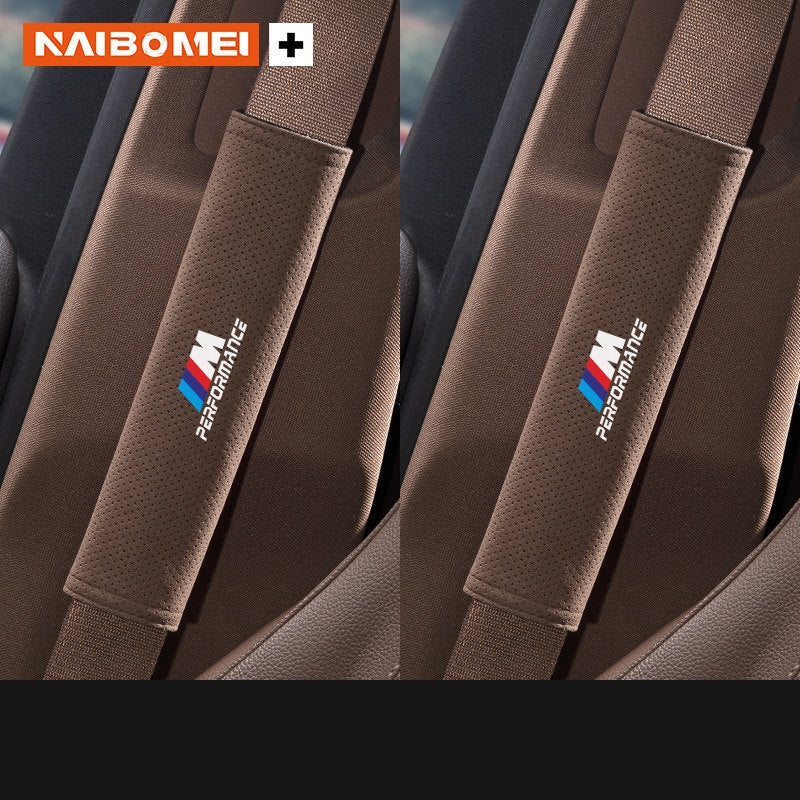 BMW M Seat Belt Shoulder Pad Cover - Suede Strap Protector