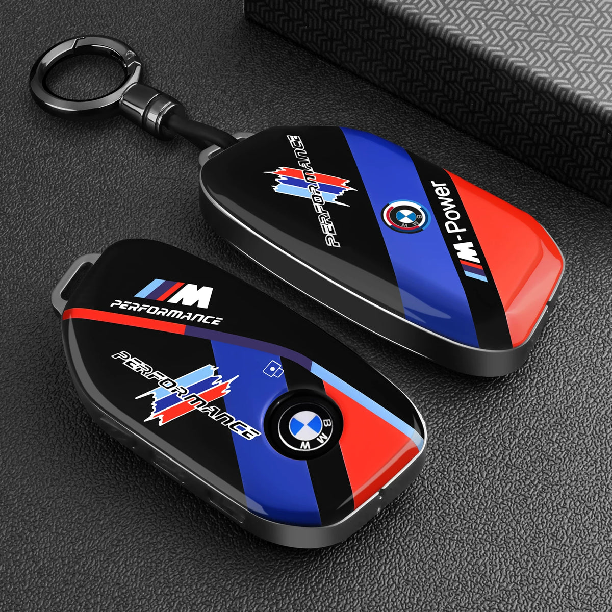 BMW Key Fob Case – G Type New-Generation Key, Motorsport Stripe Design with Keychain Options