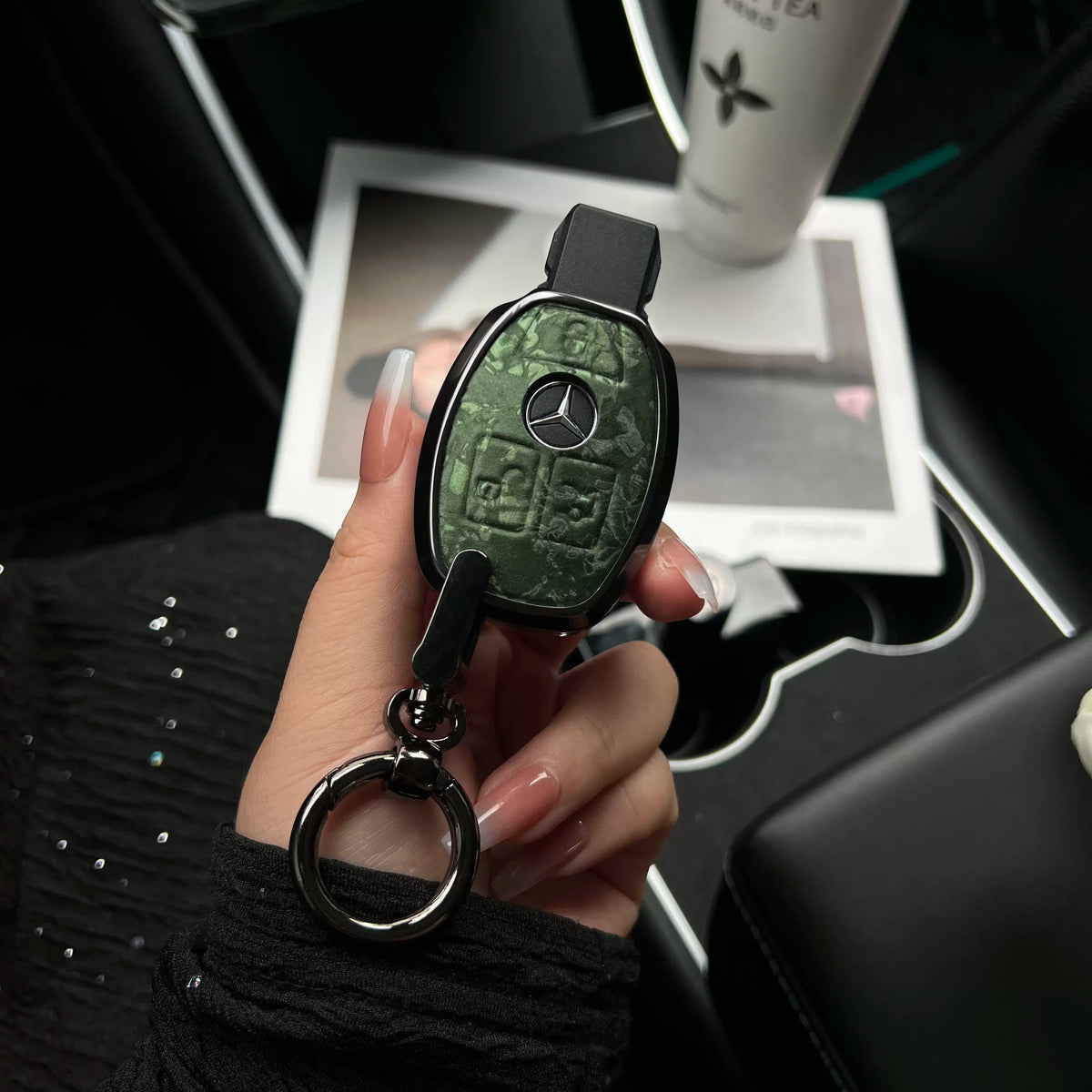 Mercedes-Benz 3D Ink Pattern Key Case with Alloy Edge – Classic Smart Key